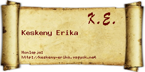Keskeny Erika névjegykártya